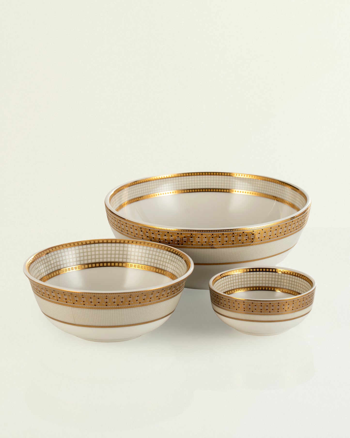 Dru Collection Porcelain Dinner Set with 24K Gold Ascent