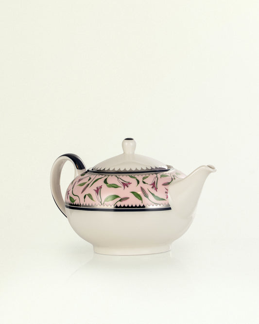 Lilium Collection Porcelain Tea Set With Platinum Ascent