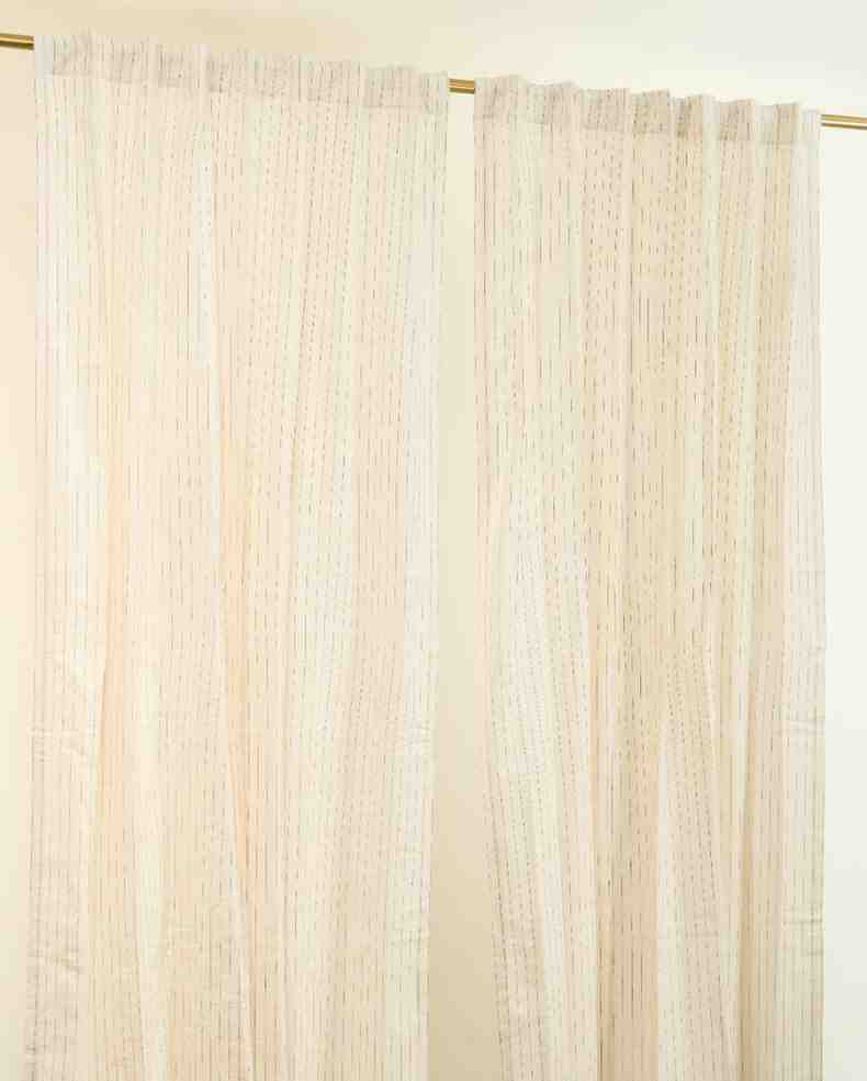 Cotton–Linen Pinstripe Curtain - Avira stripe