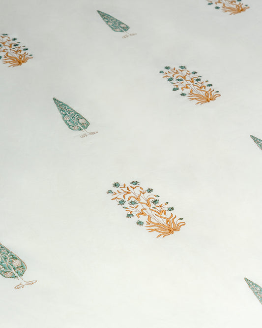 Ruby - Floral Hand Block Print 100% Cotton Bedsheet Set