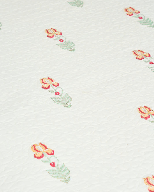 Rasa 100% Premium Mulmul Cotton Hand Block Print Quilted Bed Cover