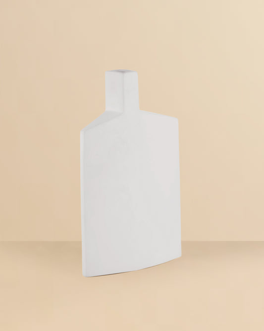Long Neck Trapezoid Vase – Matte White