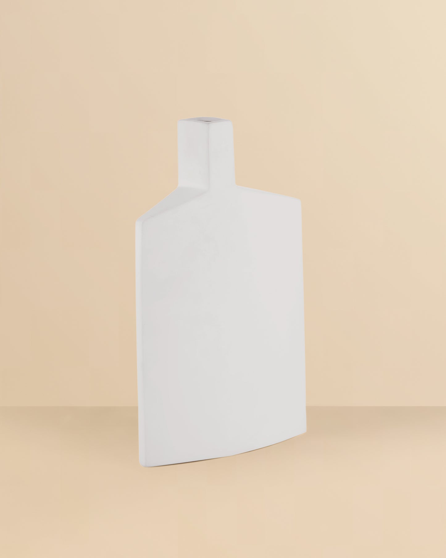 Long Neck Trapezoid Vase – Matte White