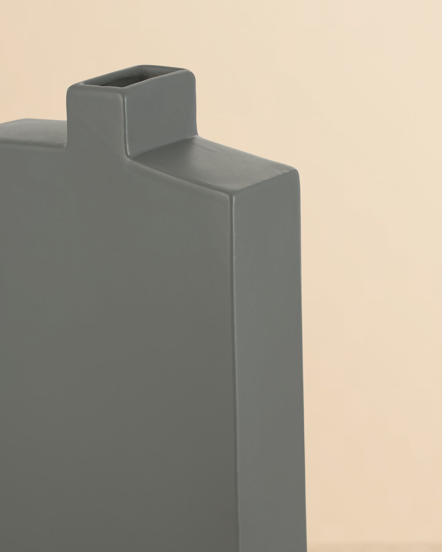Long Neck Trapezoid Vase – Charcoal Grey