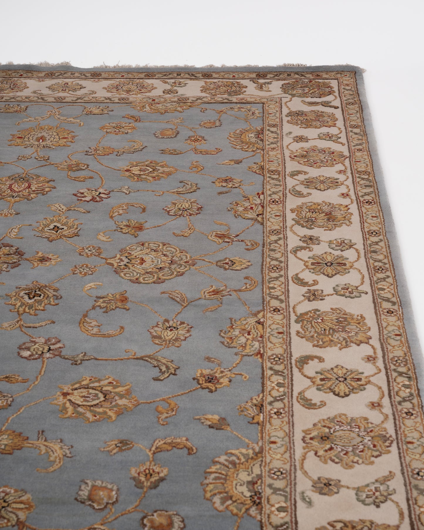Emperor wool silk carpet - Blue Ivory