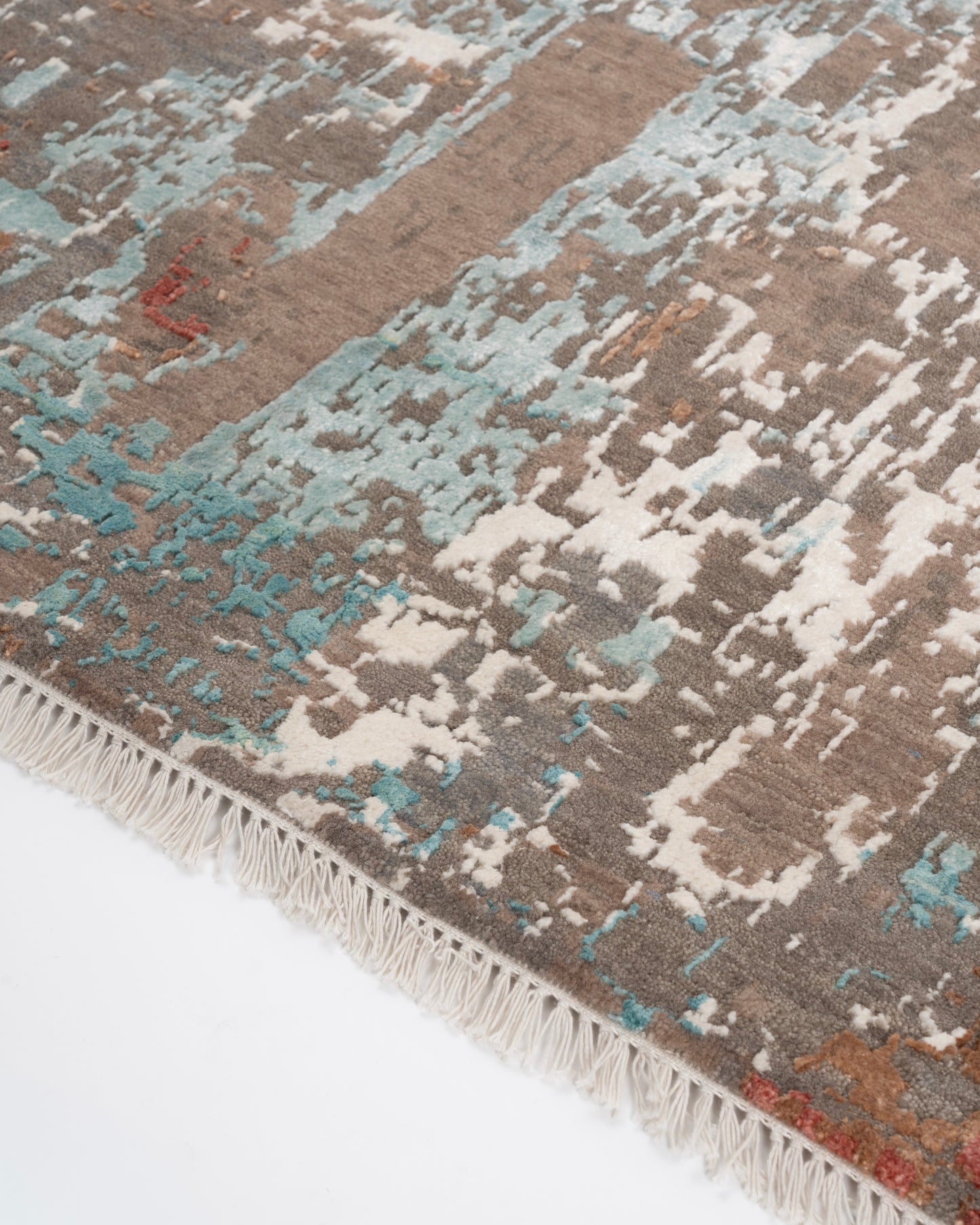 Abstract Modern Wool Viscos Carpet