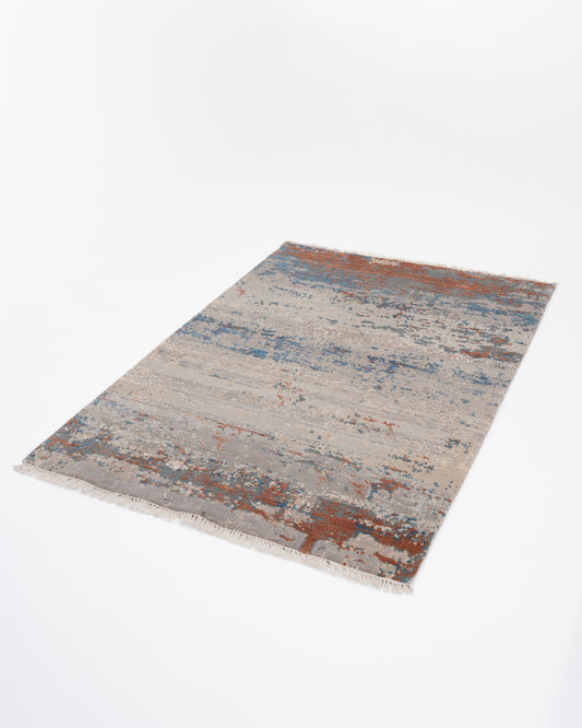 Abstract Modern Luxury Hand Knotted Wool & Botanical Silk Carpet