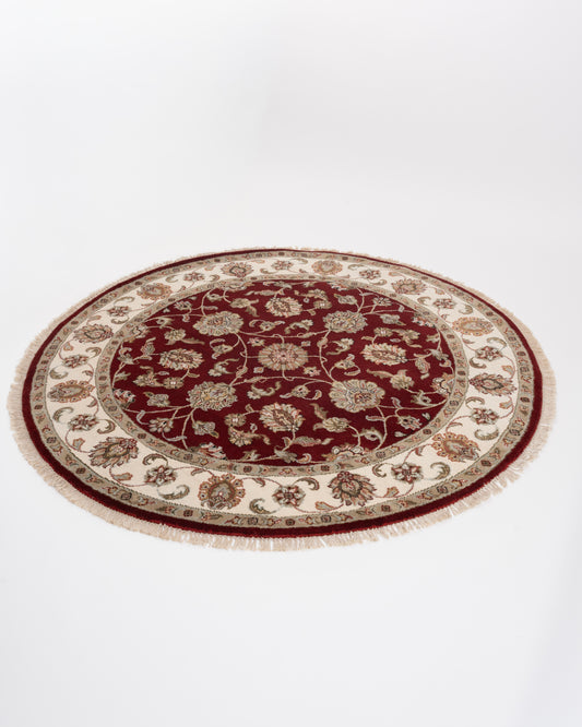 Classic Luxury Hand Knotted Wool Floral Border Carpet