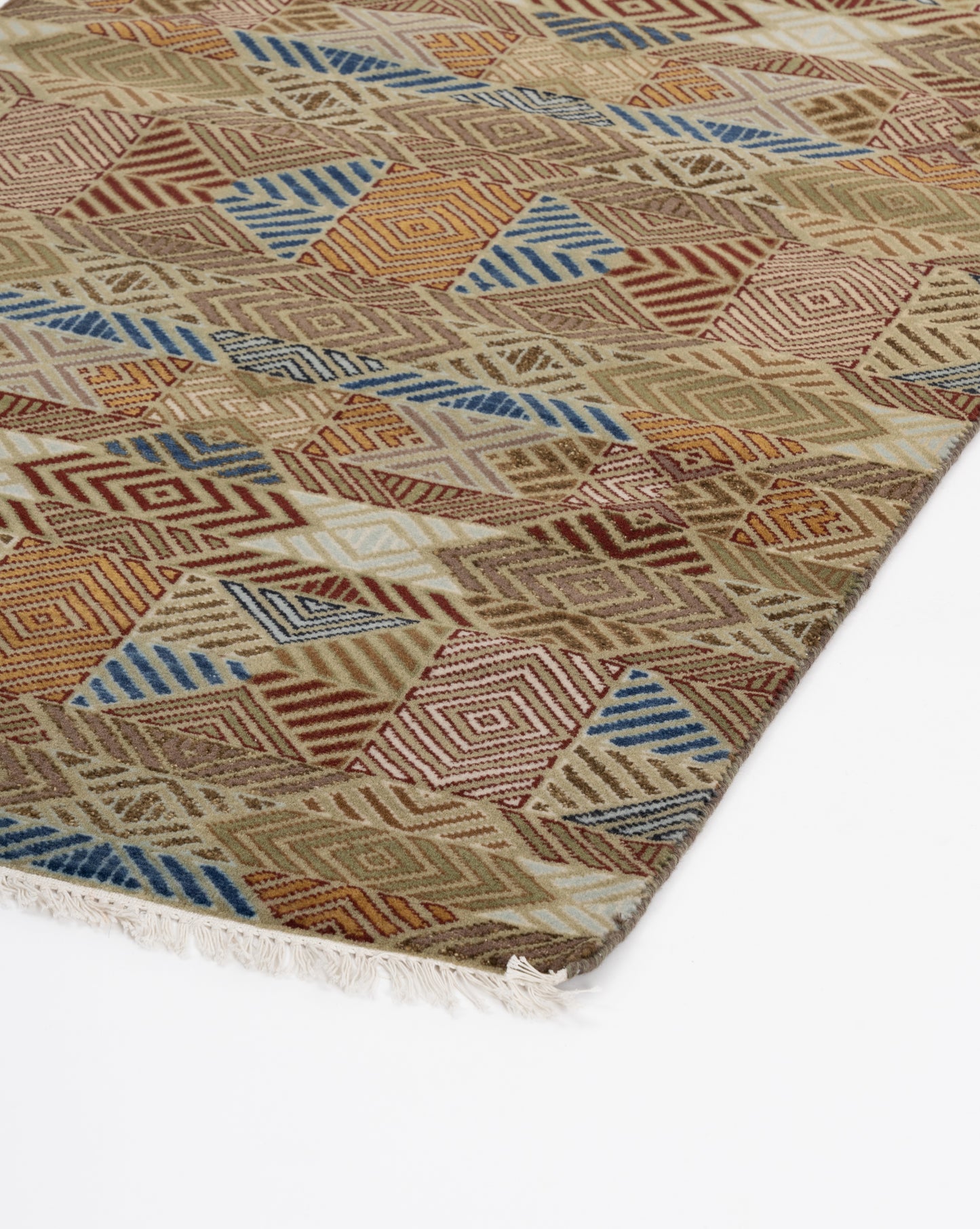 Kilim Luxury Hand Knotted Wool Geometric Carpet
