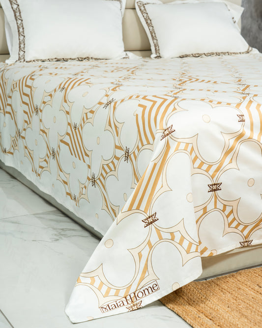 Elysian - Geometric Lattice 100% Cotton 600 TC Digital Print Bedsheet Set