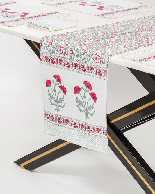 Titiksa 100% Premium Cotton Hand Block Print Table Runner Set