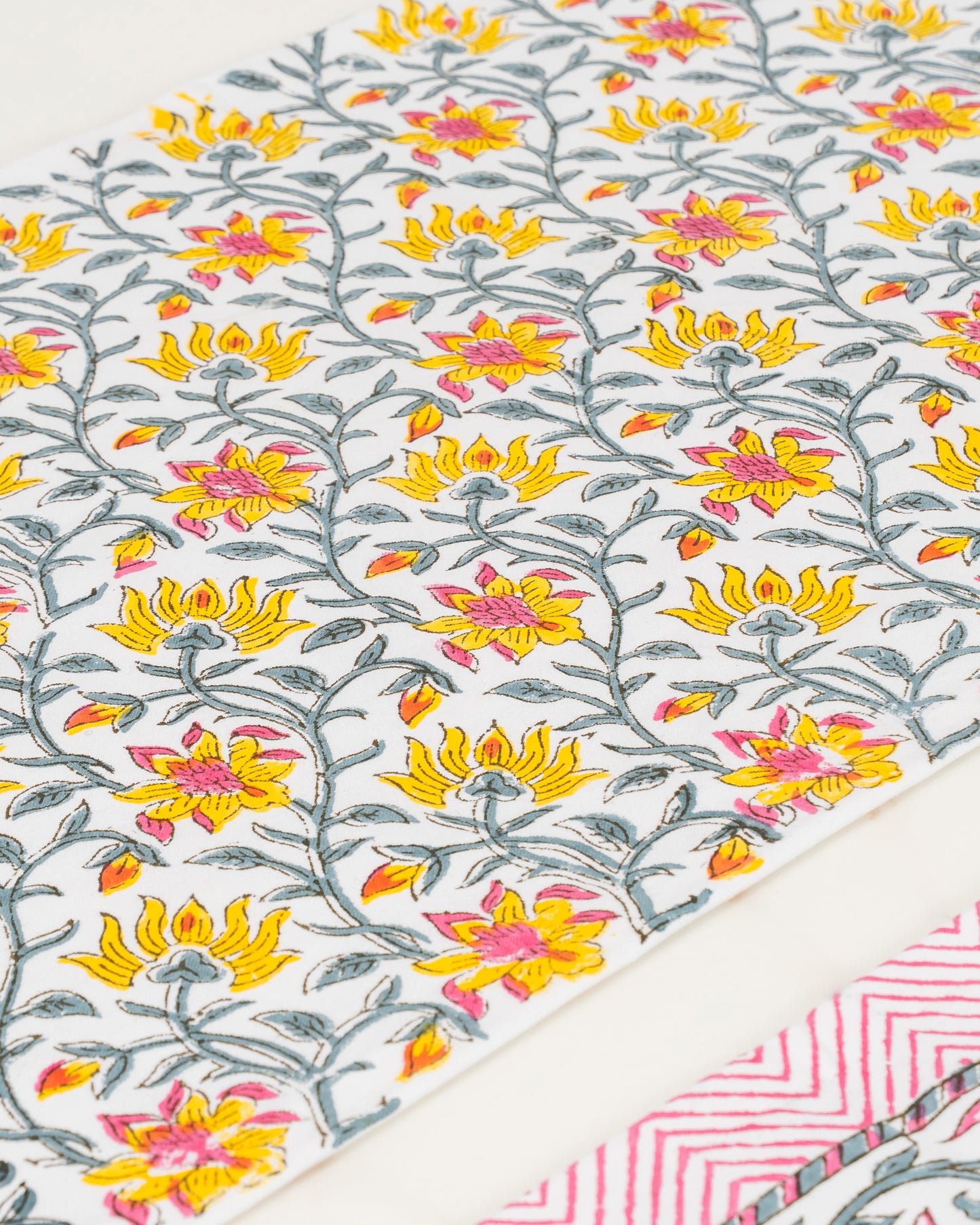 Titiksa 100% Premium Cotton Hand Block Print Table Runner Set