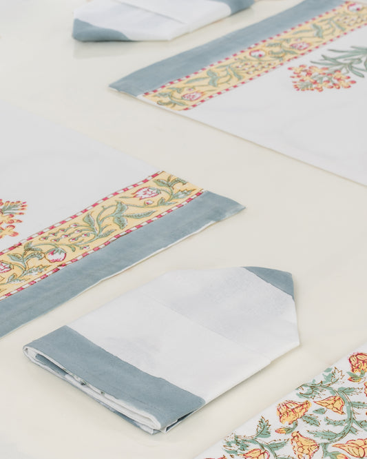 Titiksa 100% Premium Cotton Hand Block Print Table Runner Set