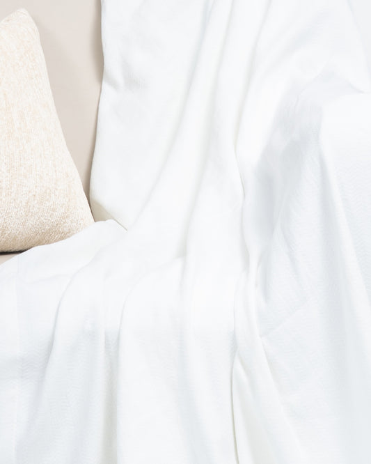 Etre 100% premium Cotton Herringbone Throw (white)