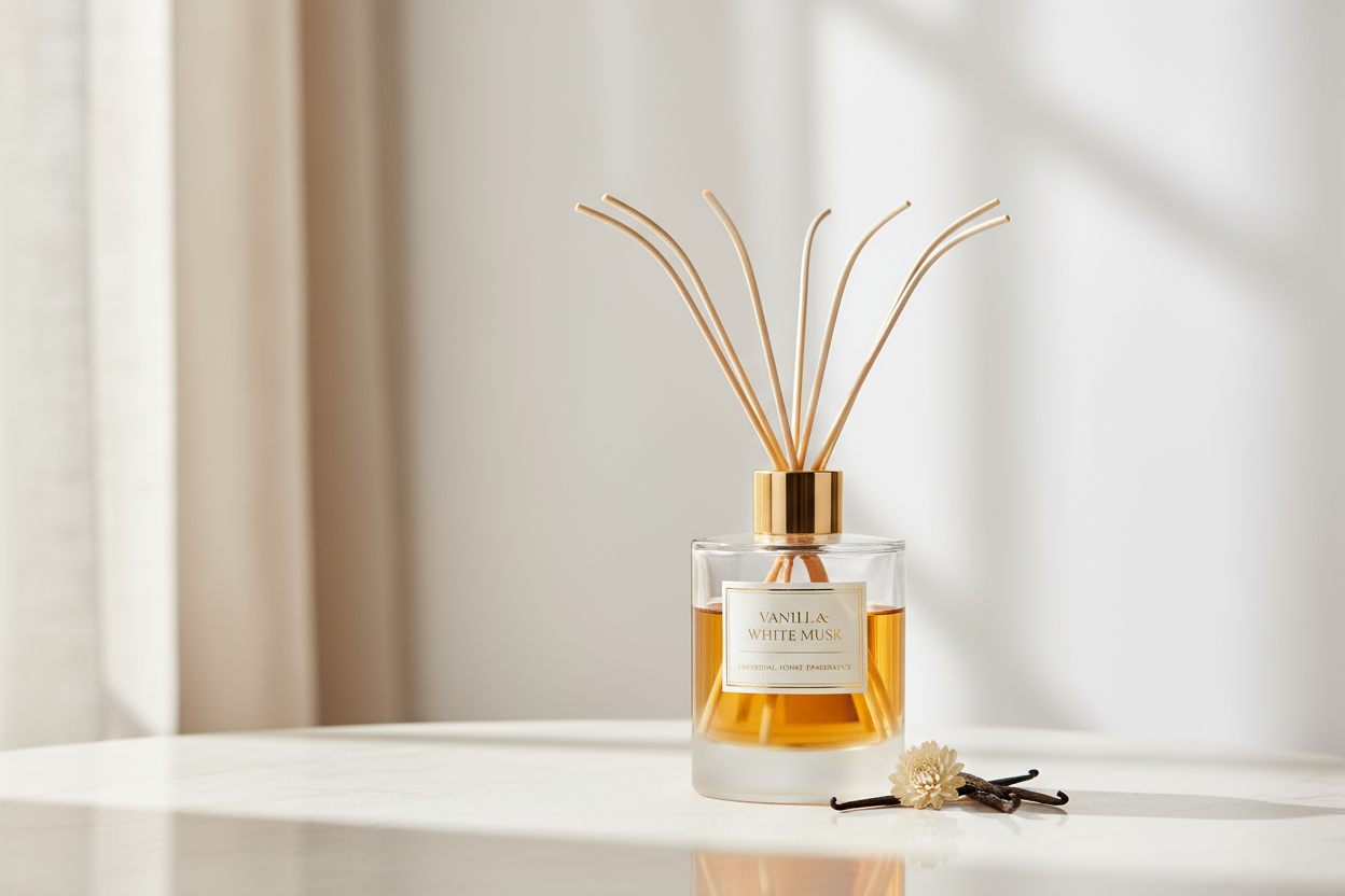 The MaiahHome Reed Diffuser Set brings elegant fragrance into your space — a soft blend of white musk and vanilla that lingers beautifully.
Crafted for slow release and long-lasting aroma, this diffuser balances freshness with warmth, creating a calming atmosphere.
Ideal for bedrooms, living areas, or gifting — a true scent of sophistication.