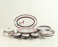 Lilium Collection Porcelain Dinner Set With Platinum Ascent
