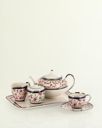 Lilium Collection Porcelain Tea Set With Platinum Ascent