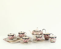 Lilium Collection Porcelain Tea Set With Platinum Ascent