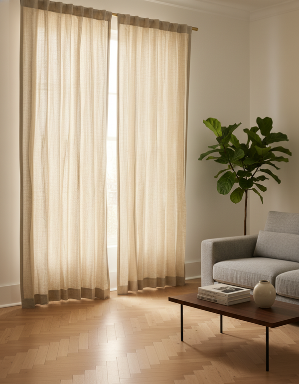 Adriya 100% Flax Linen Curtain