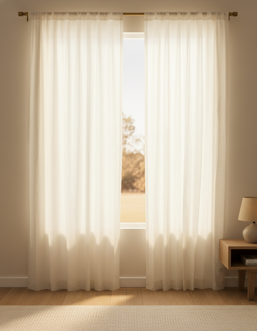 Linen–Cotton Solid Curtain - Mihira Solid Plain