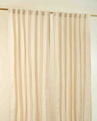 Cotton–Linen Ivory-Beige Curtain - Avira solid plain
