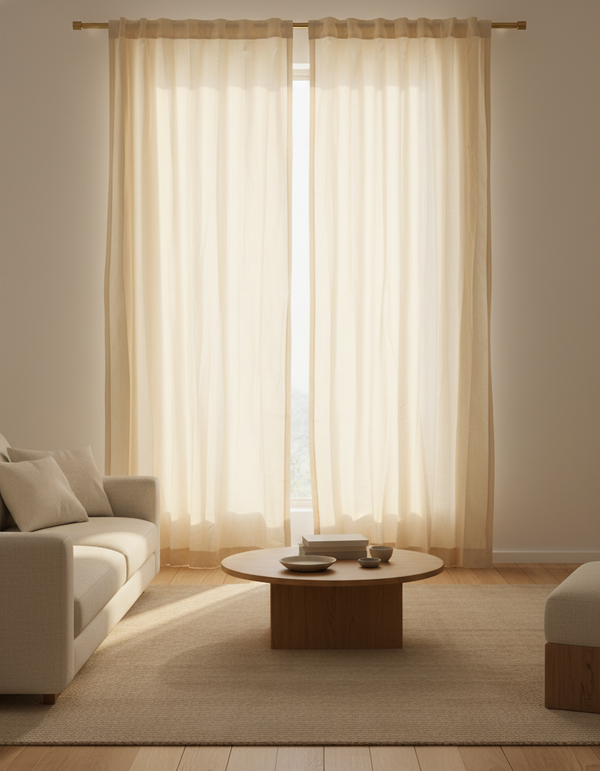 Avira solid Cotton–Linen Curtain
