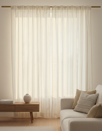 Linen–Cotton Brown Stripe Curtain - Mihira Stripe