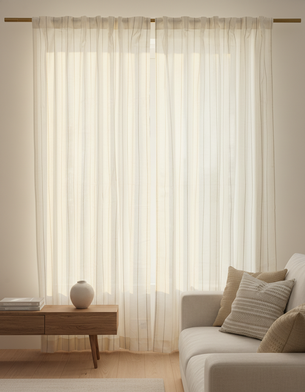 Mihira Stripe Linen–Cotton Curtain