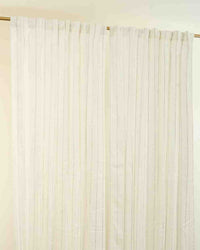 Linen–Cotton Brown Stripe Curtain - Mihira Stripe