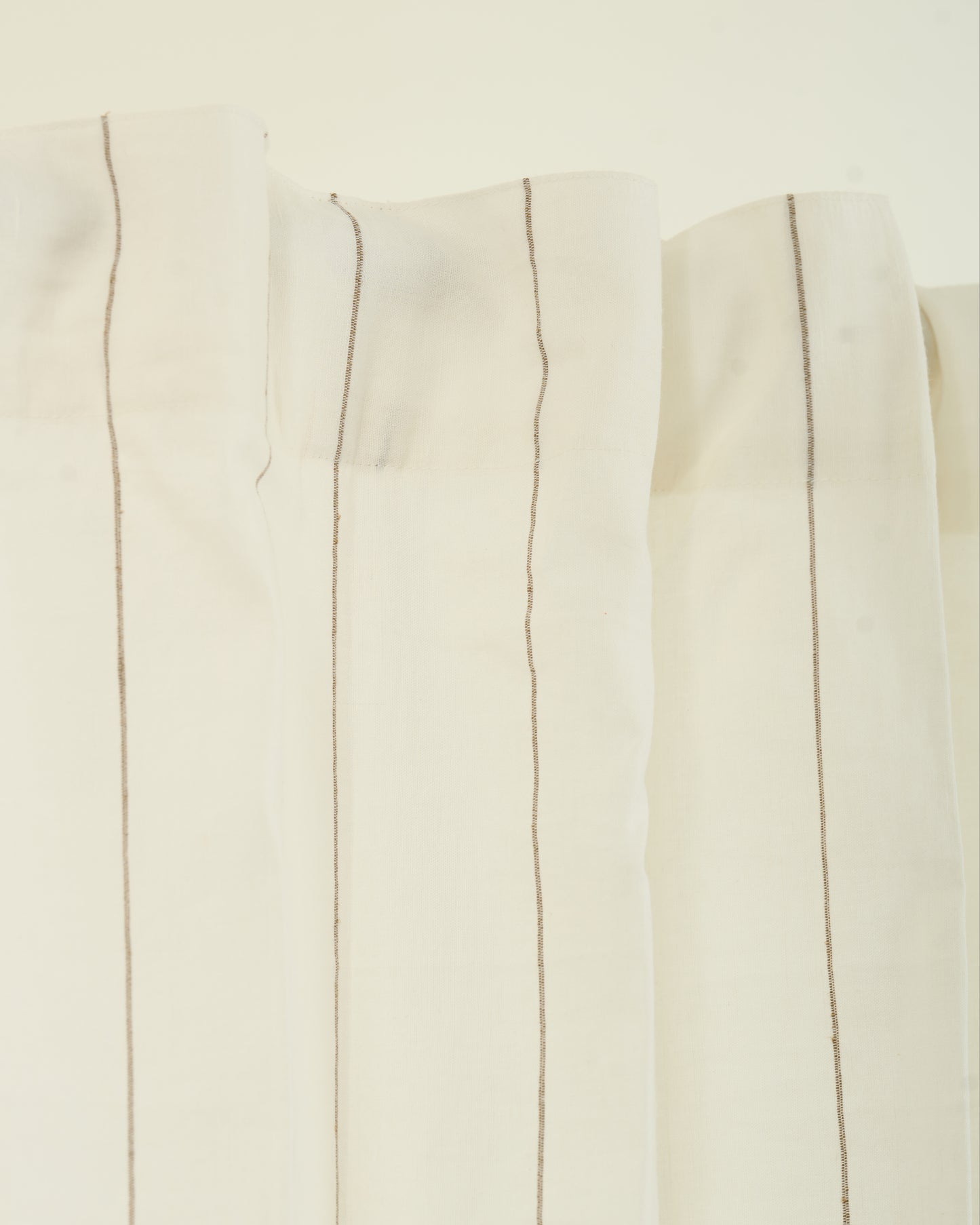 Linen–Cotton Brown Stripe Curtain - Mihira Stripe
