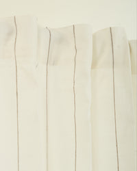 Linen–Cotton Brown Stripe Curtain - Mihira Stripe