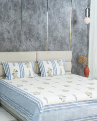 Ruby  Mughal Floral Cotton Bed Sheet Set – Ruby (D3)