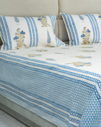 Ruby  Mughal Floral Cotton Bed Sheet Set – Ruby (D3)