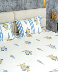 Ruby  Mughal Floral Cotton Bed Sheet Set – Ruby (D3)