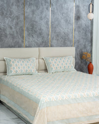 Ruby Mughal Jaal Cotton Bed Sheet Set – Ruby (D4)