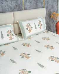 Ruby Mughal Floral Cotton Bed Sheet Set – Ruby (D5)