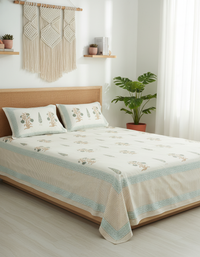 Ruby Mughal Floral Cotton Bed Sheet Set – Ruby (D5)