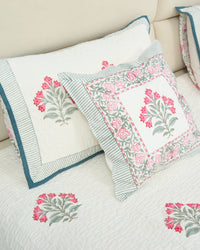 Rasa 100% Premium Mulmul Cotton Hand Block Print Quilted Bed Cover