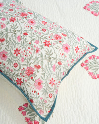 Rasa 100% Premium Mulmul Cotton Hand Block Print Quilted Bed Cover