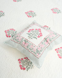 Rasa 100% Premium Mulmul Cotton Hand Block Print Quilted Bed Cover