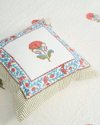 Rasa 100% Premium Mulmul Cotton Hand Block Print Quilted Bed Cover