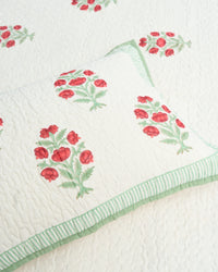 Rasa 100% Premium Mulmul Cotton Hand Block Print Quilted Bed Cover