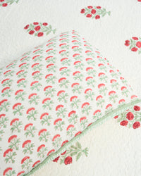 Rasa 100% Premium Mulmul Cotton Hand Block Print Quilted Bed Cover