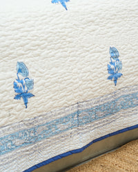 Rasa 100% Premium Mulmul Cotton Hand Block Print Quilted Bed Cover