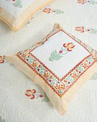 Rasa 100% Premium Mulmul Cotton Hand Block Print Quilted Bed Cover