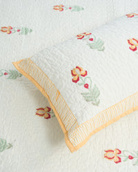 Rasa 100% Premium Mulmul Cotton Hand Block Print Quilted Bed Cover