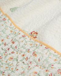 Rasa 100% Premium Mulmul Cotton Hand Block Print Quilted Bed Cover