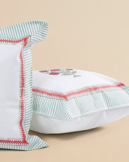 Suki Gulab 100% Cotton Hand Block Print Cushion Cover Set 5 Pcs