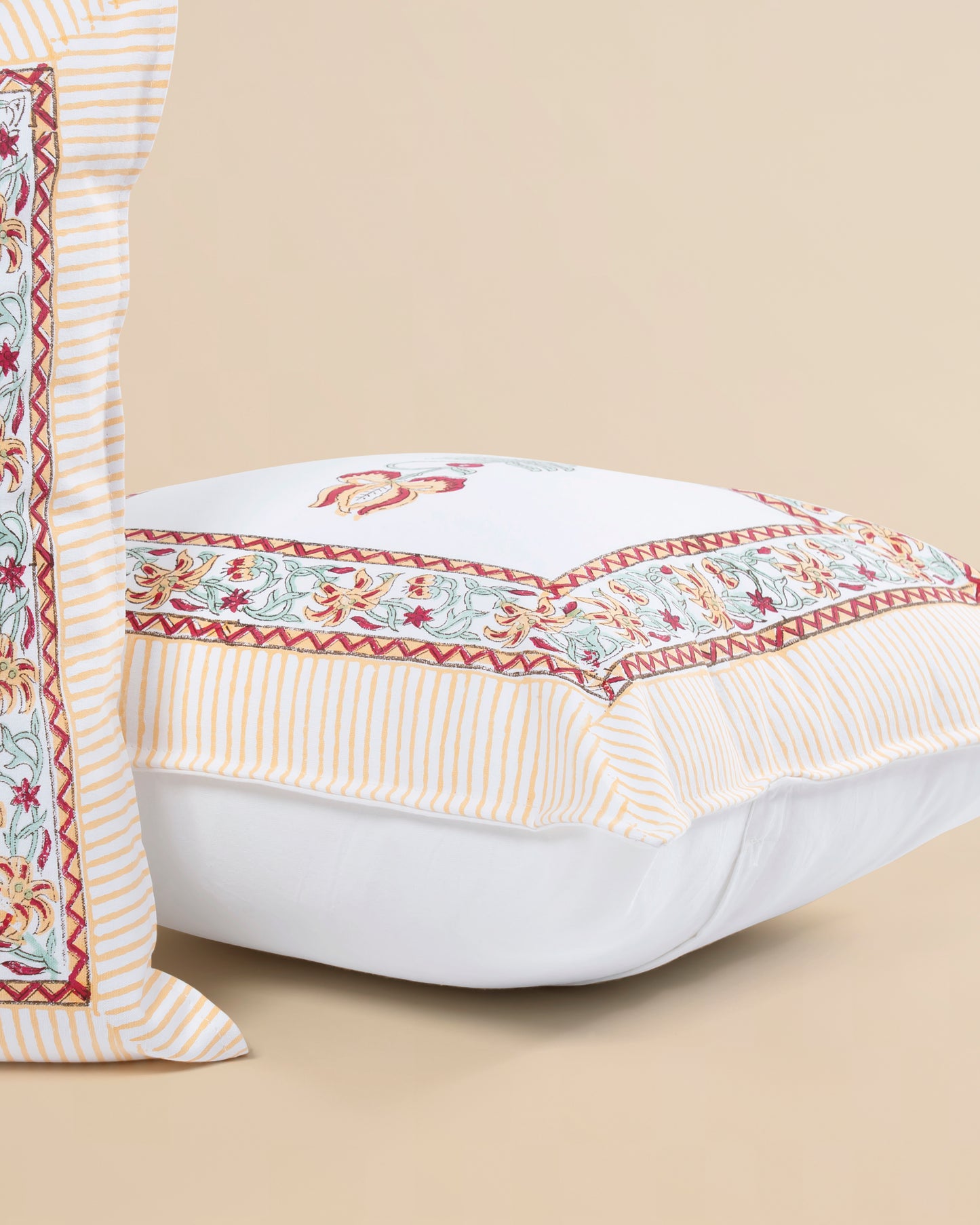 Suki Mughal Tulip Hand Block Cushion Cover