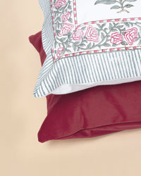 Avinya – Block Print & Velvet Cushion Cover (D1)